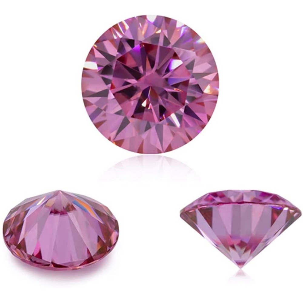 Certified 1 cttw Pink Diamond Moissanite